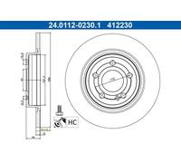 ATE 24.0112-0230.1 Disco freno per MERCEDES-BENZ