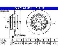 ATE Disco freno Power Disc 24.0310-0117.1 – 1 pezzo