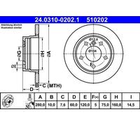 Disco freno ATE Power Disc 24.0310-0202.1, 1 Pezzo