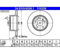 Disco freno ATE Power Disc 24.0310-0226.1, 1 Pezzo