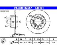 Disco freno ATE Power Disc 24.0310-0261.1, 1 Pezzo