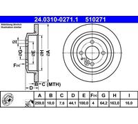 Disco freno ATE PowerDisc 24.0310-0271.1, 1 Pezzo