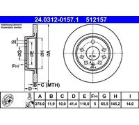 Disco freno ATE Power Disc 24.0312-0157.1, 1 Pezzo
