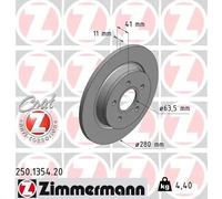 2x Disco freno pieno 250.1354.20 ZIMMERMANN per VOLVO FORD