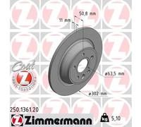 2x Disco freno pieno 250.1361.20 ZIMMERMANN per FORD LAND ROVER