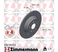 2x Disco freno pieno 250.1361.52 ZIMMERMANN per FORD LAND ROVER