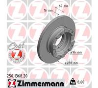 2x Disco freno pieno 250.1368.20 ZIMMERMANN per FORD TRANSIT V363 Furgone