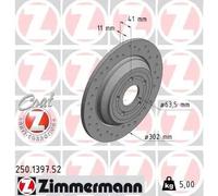 2x Disco freno pieno 250.1397.52 ZIMMERMANN per FORD FOCUS III FOCUS IV KUGA III