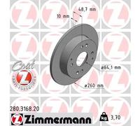 2x Disco freno pieno 280.3168.20 ZIMMERMANN per HONDA ROVER