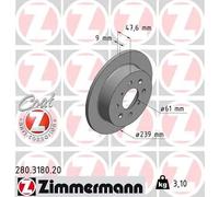 2x Disco freno pieno 280.3180.20 ZIMMERMANN per HONDA CRX III CIVIC V Hatchback