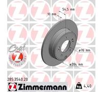 2x Disco freno pieno 285.3540.20 ZIMMERMANN per HYUNDAI KIA
