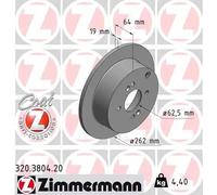 ZIMMERMANN Disco freno 320.3804.20 Posteriore Ø262 mm 2x per Hyundai i20