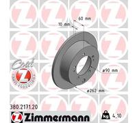 2x Disco freno pieno 380.2171.20 ZIMMERMANN per MITSUBISHI ECLIPSE II LANCER VII