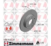 2x Disco freno pieno 400.1402.20 ZIMMERMANN per MERCEDES-BENZ 190