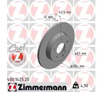 2x Disco freno pieno 400.1425.20 ZIMMERMANN per MERCEDES-BENZ CLASSE C