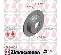 2X ZIMMERMANN Disco Freno COAT Z Posteriore Ø 258Mm Per Mercedes Benz 400.3611