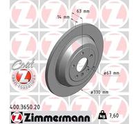 2x Disco freno pieno 400.3650.20 ZIMMERMANN per MERCEDES-BENZ CLASSE R CLASSE M