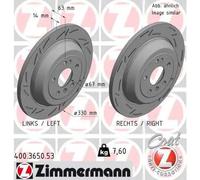 2x Disco freno pieno 400.3650.53 ZIMMERMANN per MERCEDES-BENZ CLASSE R CLASSE M