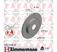 2x Disco freno pieno 405.4100.20 ZIMMERMANN per SMART CITY-COUPE ROADSTER CABRIO