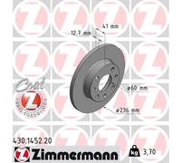 2x Disco freno pieno 430.1452.20 ZIMMERMANN per OPEL CORSA A Hatchback KADETT D