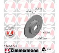 2x Disco freno pieno 430.1487.20 ZIMMERMANN per SUZUKI WAGON R+ Hatchback