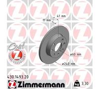 2x Disco freno pieno 430.1493.20 ZIMMERMANN per OPEL CORSA C