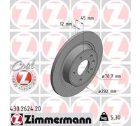 2x Disco freno pieno 430.2624.20 ZIMMERMANN per OPEL CHEVROLET