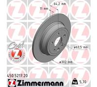 2x Disco freno pieno 450.5217.20 ZIMMERMANN per LAND ROVER FREELANDER 2