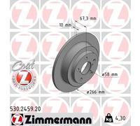 2x Disco freno pieno 530.2459.20 ZIMMERMANN per SUBARU IMPREZA Familiare