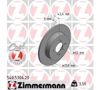 ZIMMERMANN Disco freno 540.5304.20 Posteriore Ø259 mm per Suzuki Swift IV
