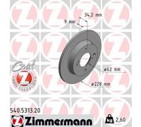 ZIMMERMANN Disco freno 540.5313.20 posteriore pieno Ø228 mm 2x per Suzuki Baleno