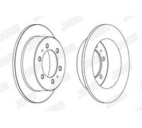 2x Disco freno pieno 562530JC JURID per SSANGYONG DAEWOO