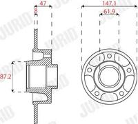 2x Disco freno pieno 563317JC-1 JURID per RENAULT MEGANE IV Hatchback