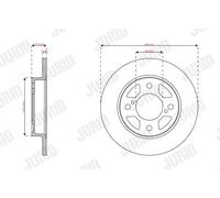 2x JURID Disco freno Posteriore Ø228mm Altezza: 34mm Spessore: 9mm Cerchio foro-Ø: 100mm pieno 563584JC