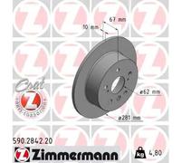 2x Disco freno pieno 590.2842.20 ZIMMERMANN per TOYOTA CAMRY Tre volumi