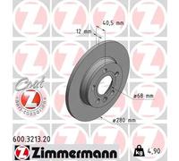 2x Disco freno pieno 600.3213.20 ZIMMERMANN per VW TRANSPORTER T4 Autobus