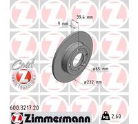 2x Disco freno pieno 600.3217.20 ZIMMERMANN per SEAT VW