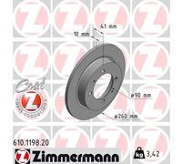 2x Disco freno pieno 610.1198.20 ZIMMERMANN per MITSUBISHI VOLVO