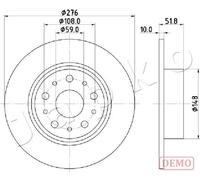 2x Disco freno pieno 610207C JAPKO per LANCIA ALFA ROMEO
