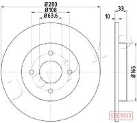 2x Disco freno pieno 610304C JAPKO per FORD FOCUS I Turnier FOCUS I