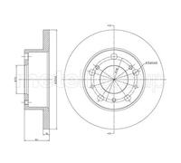 2x Disco freno pieno 800-134 CIFAM per CITROËN FIAT PEUGEOT ALFA ROMEO