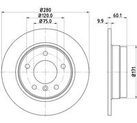 HELLA 8DD 355 102-601 Disco freno