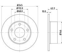 2x Disco freno pieno 8DD 355 102-801 HELLA per AUDI VW SKODA