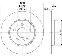 2x Disco freno pieno 8DD 355 104-321 HELLA per MERCEDES-BENZ CLASSE E CLASSE C