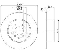 2x Disco freno pieno 8DD 355 104-701 HELLA per SAAB OPEL
