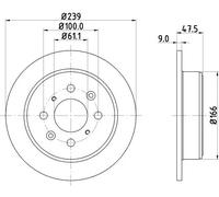 2x Disco freno pieno 8DD 355 104-951 HELLA per HONDA ACURA