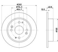 2x Disco freno pieno 8DD 355 105-311 HELLA per ROVER HONDA