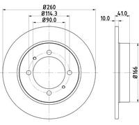 2x Disco freno pieno 8DD 355 105-471 HELLA per MITSUBISHI VOLVO PROTON