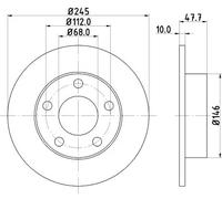 2x Disco freno pieno 8DD 355 105-681 HELLA per AUDI VW
