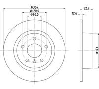 Disco Freno Hella 8DD 355 106-371 per Land Rover Assale Posteriore